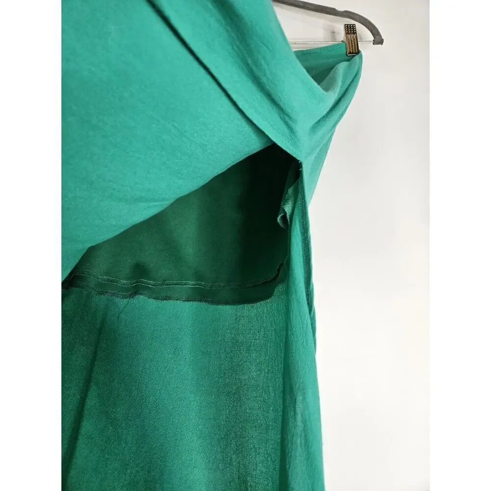 Honey Punch Long Pencil Skirt Side Slit Lightweight Size Medium Green Summer